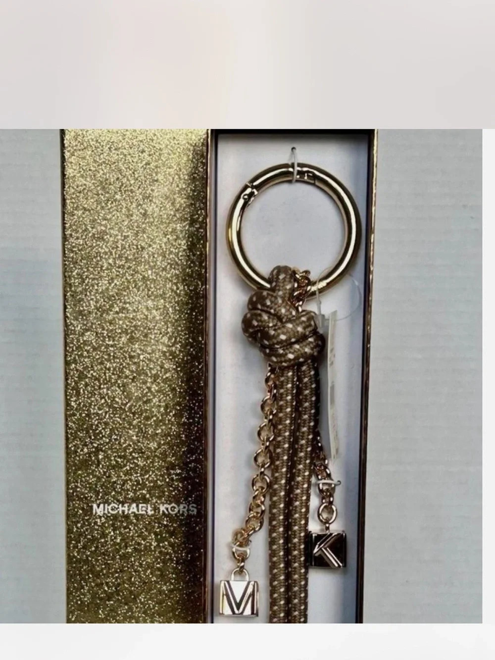 Michael Kors nwt Gold-Tone and Speckled Cord Bag Charm
